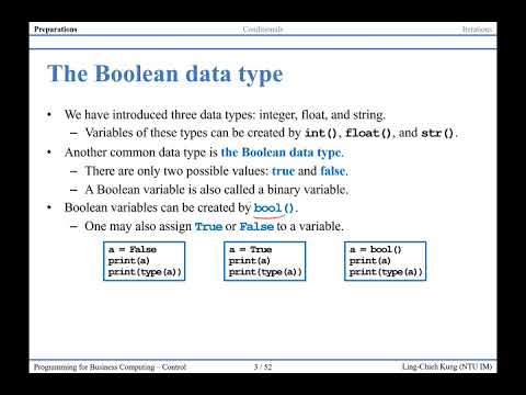 「商管程式設計」第三講「Conditionals and Iterations」(1)
