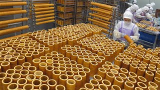 Mass production! Choco Baumkuchen / Food Factory