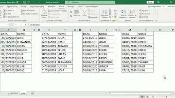 Como colocar em ordem cronológica?