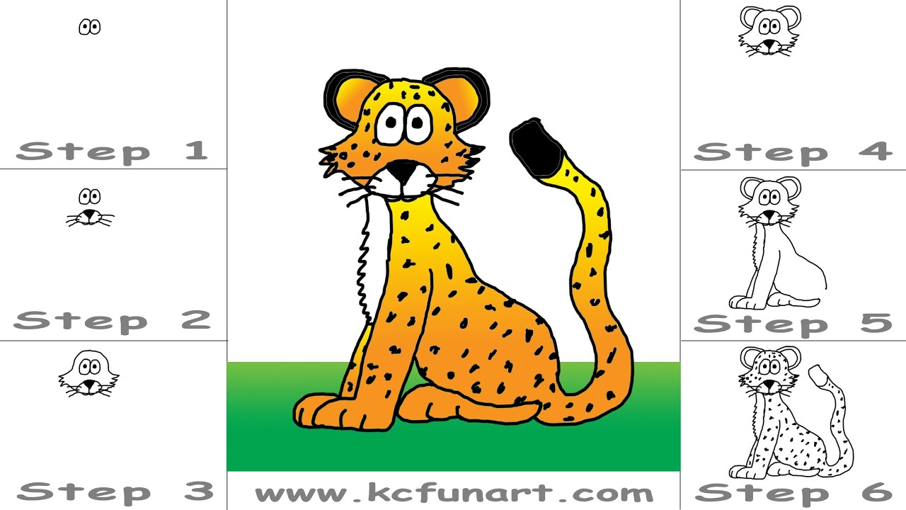 103-How To Draw A Cartoon Cheetah - YouTube