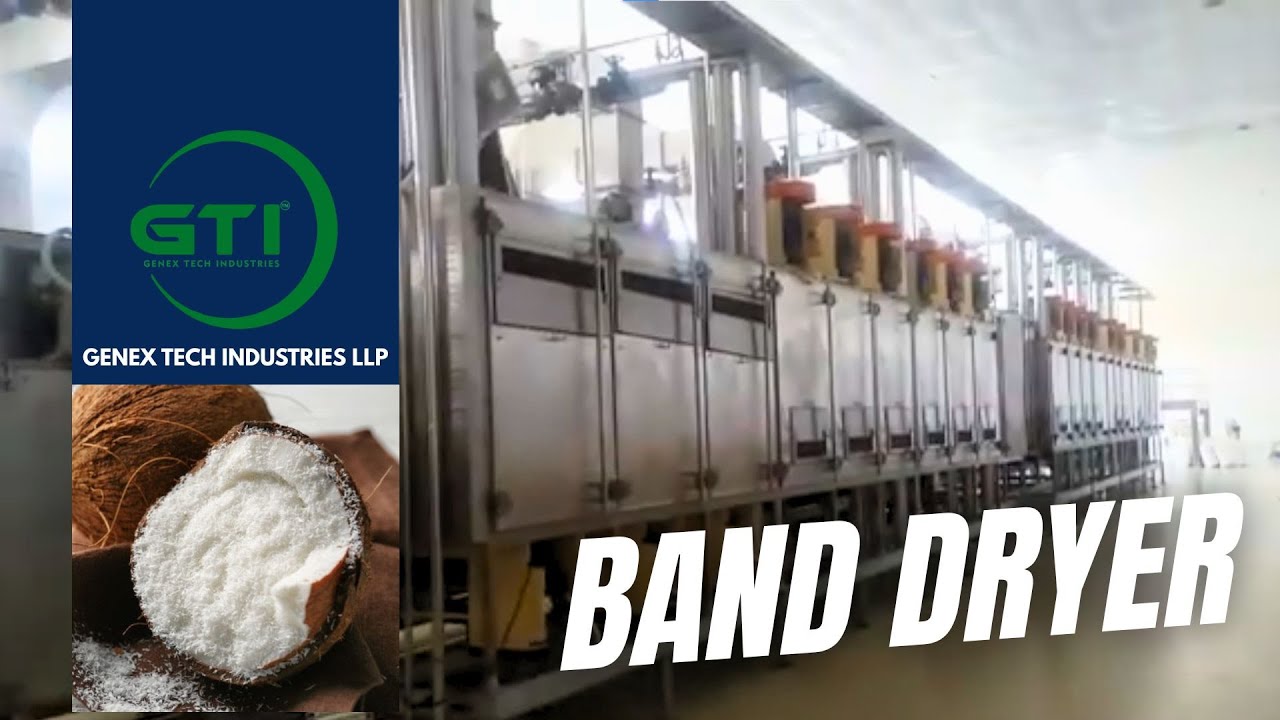 Band Dryer | Genex Band Dryer for Desiccated Coconut Powder | Industrial Dryer 