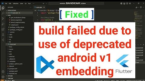 Build failed due to use of deprecated Android v1 embedding | vs code Build failed