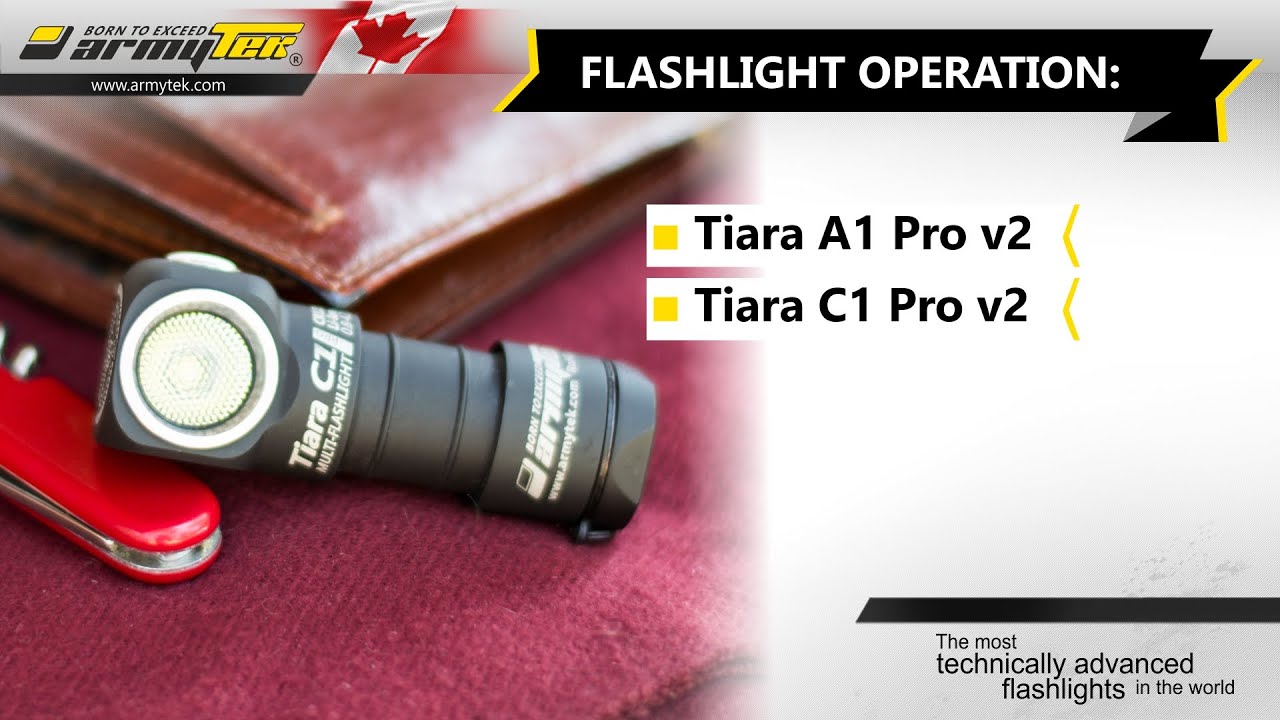 LED Flashlight Operation: Headlamp Armytek Tiara Pro