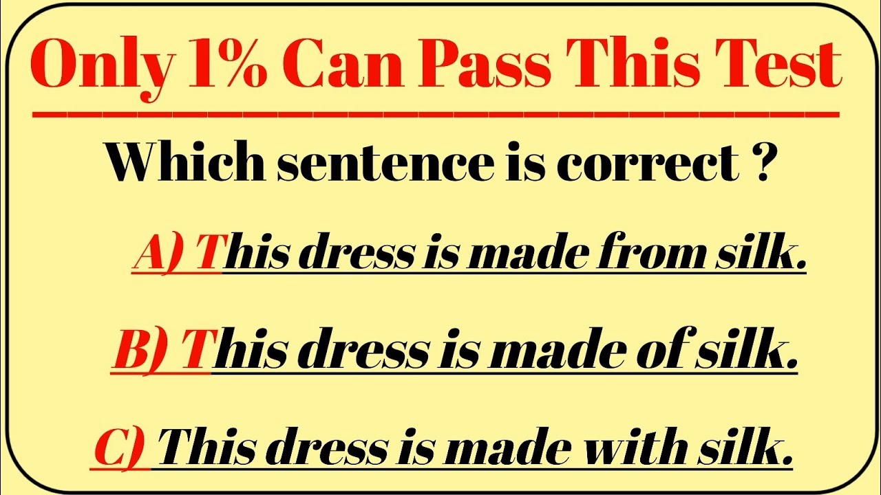 Mixed Grammar Test: 99% Can't Pass This Test 