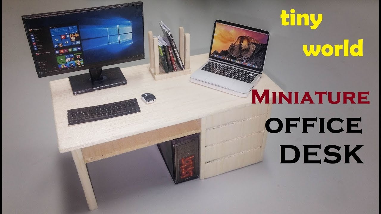 Miniature How To Make Tini Office Desk Using Popsicle Sticks