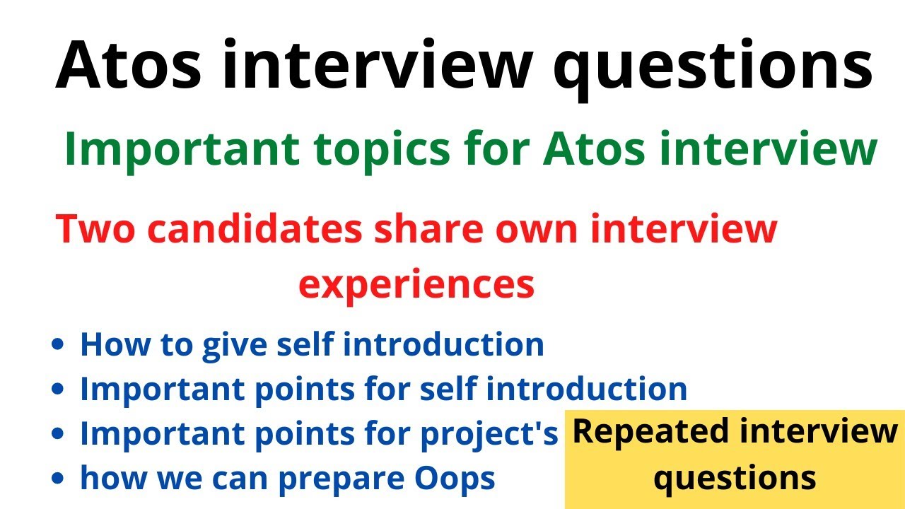 Repeated Interview questions|| Atos Interview Questions || Tips for ...
