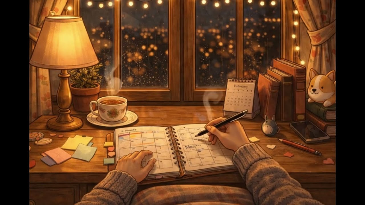 🌙 Don't stress, tomorrow is a fresh start... Relaxing Music for Focus & Study | Calm Desk Ambience