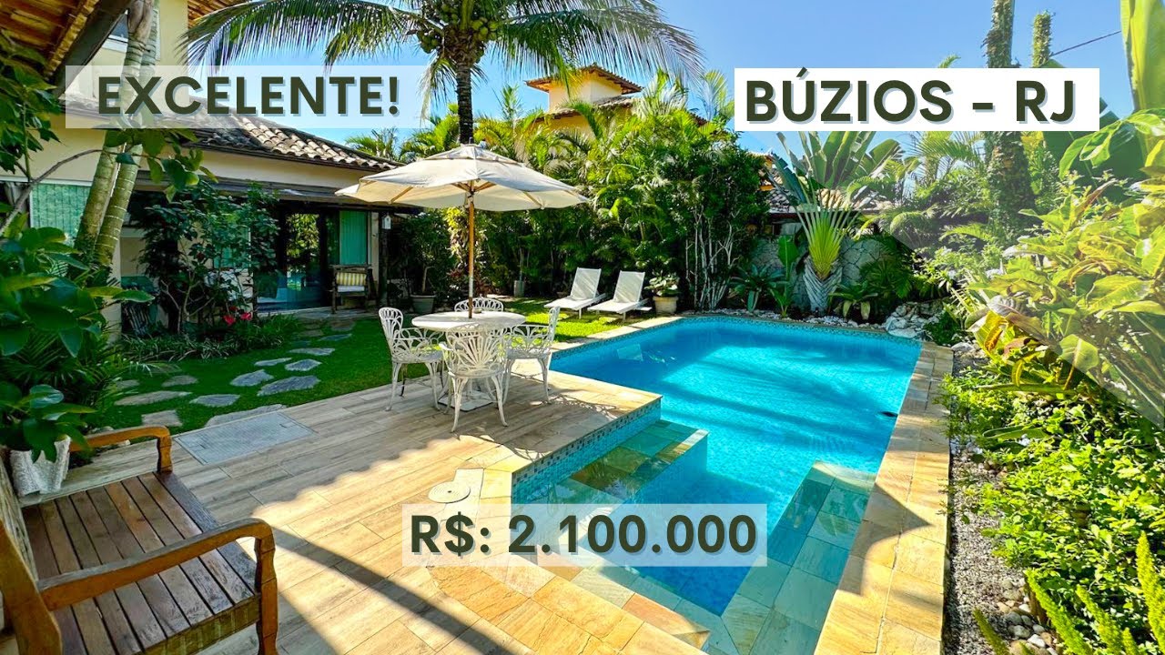EXCELENTE CASA DE PRAIA COM PISCINA E CHURRASQUEIRA A VENDA EM BÚZIOS RIO DE JANEIRO. LINDO IMÓVEL!