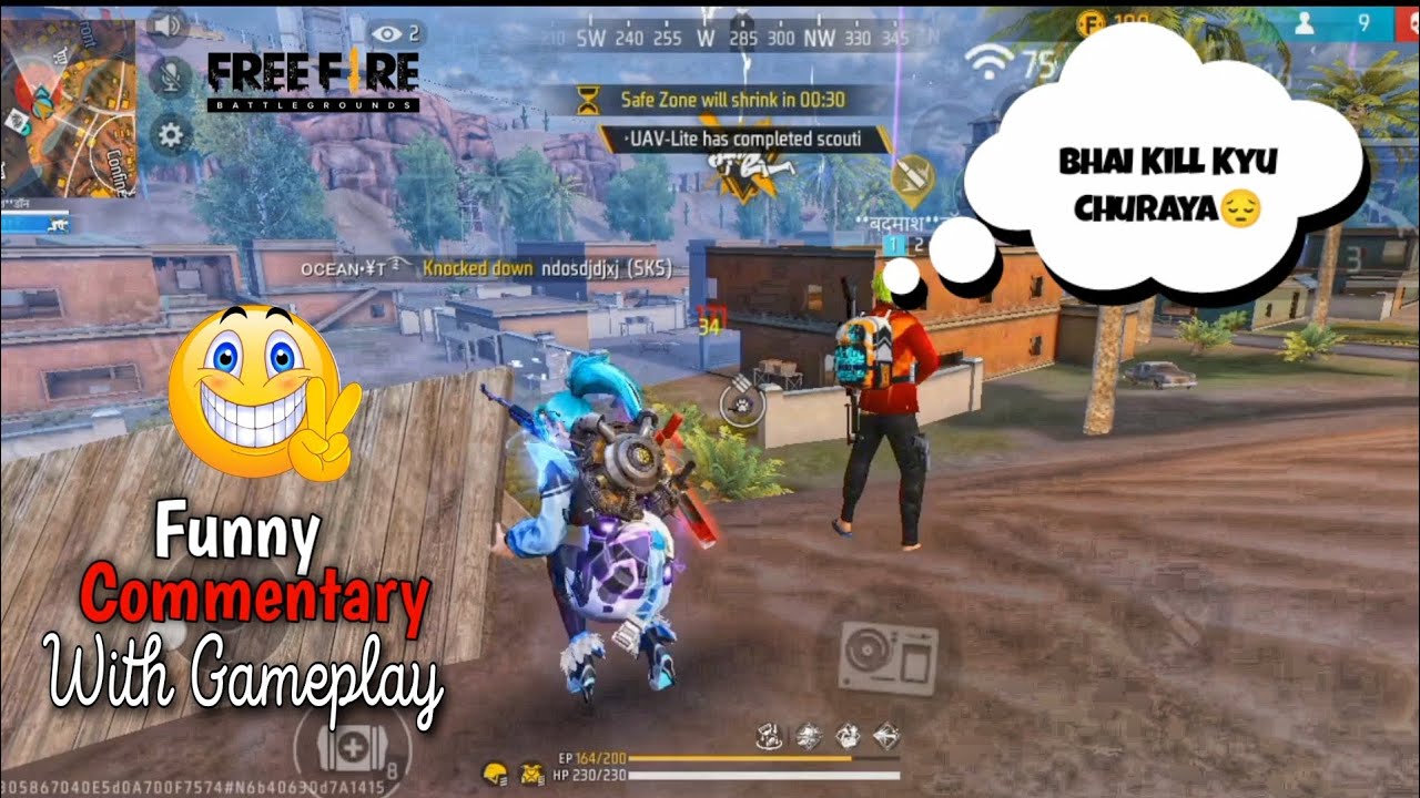 Free Fire Funny Commentary 😂 | Free Fire Gameplay | BLK DAD SHORTS ...
