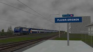 Open Rails Transilien N - Départ Dune Rame Vb2Nbb27300 En Gare De Plaisir Grignon