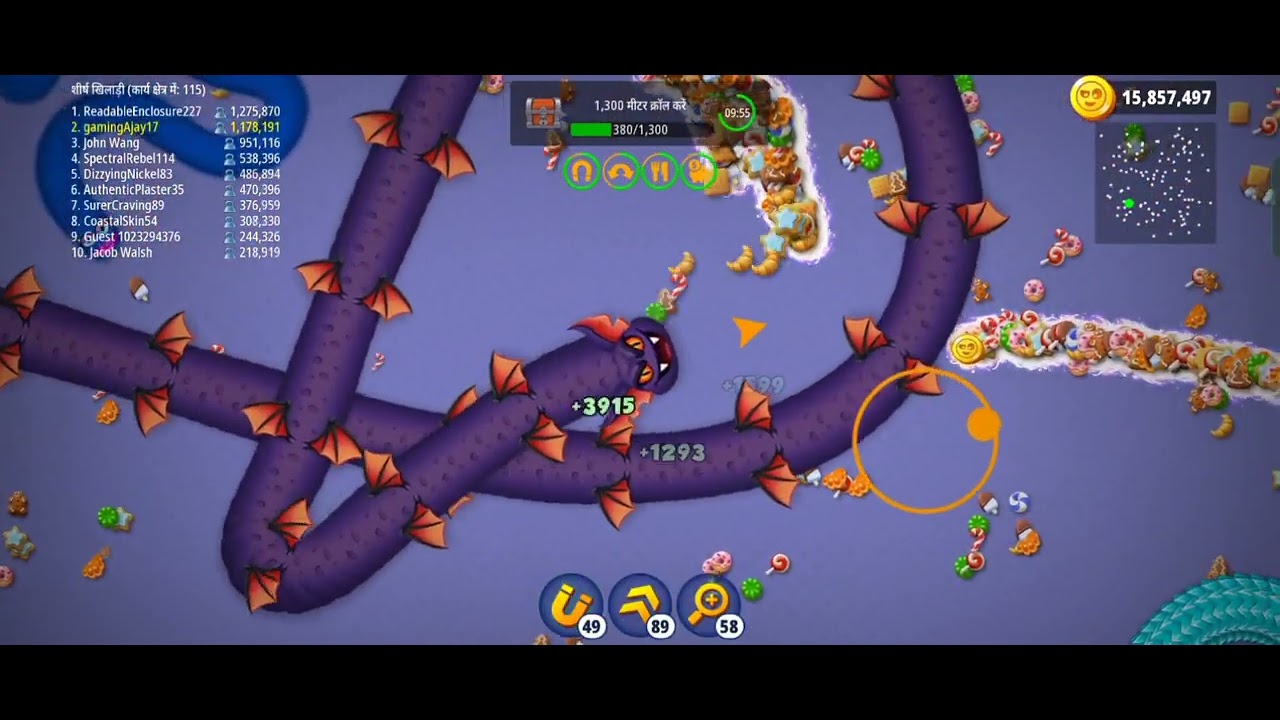 Worm Zone :  Bat Vampire Bad luck🐍🐍 | Epic Gameplay 