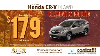 $89/mo. Civic, $149/mo. Accord, $179/mo. CR-V at Conicelli Honda, PA’s #1 Volume Honda Dealer!