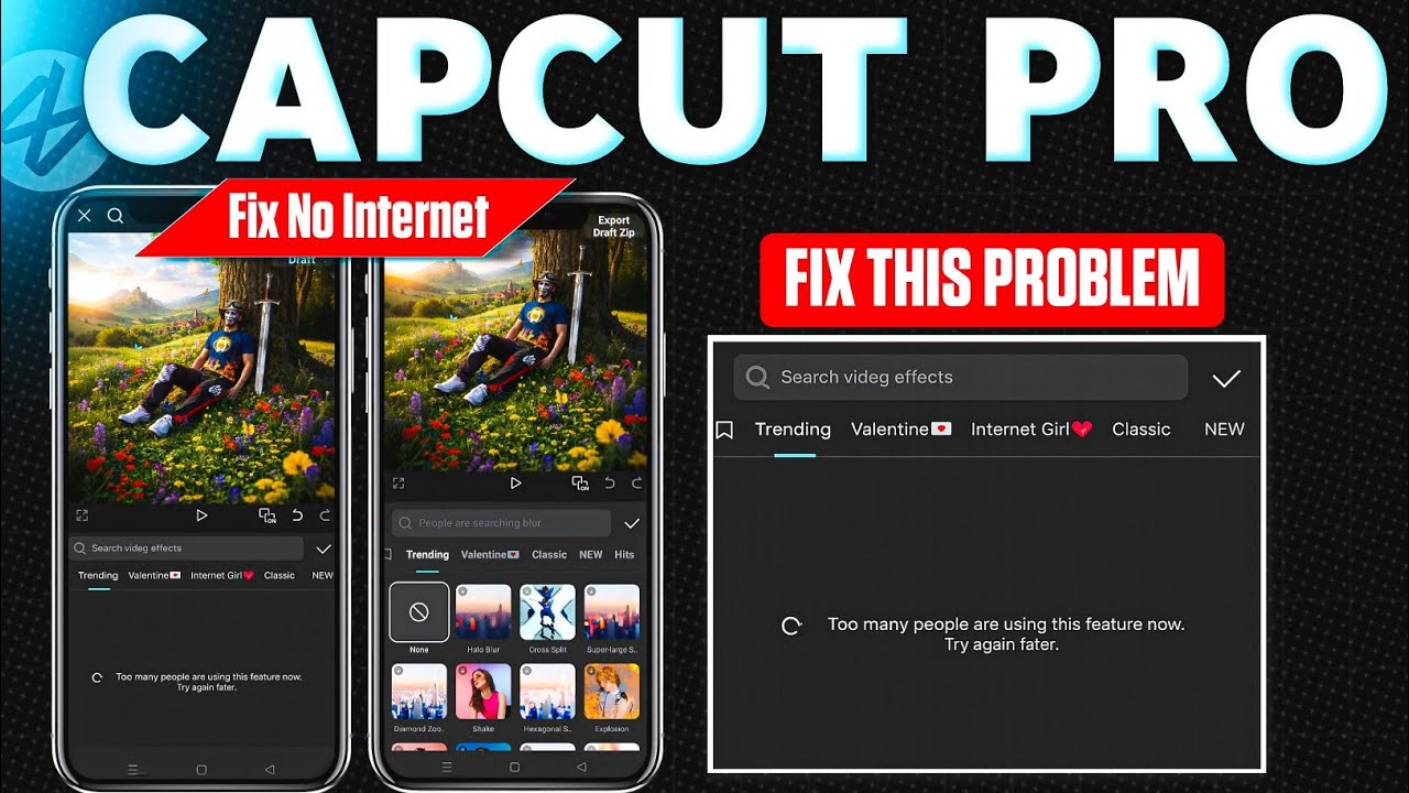 CapCut No Internet Connection Problem Solved | Too Many People Using ...