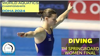 Women's Diving 1M Springboard Final | World Aquatics Championships - Doha 2024         #womensdiving