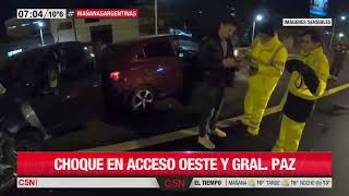 CHOQUE MÚLTIPLE en ACCESO OESTE y GENERAL PAZ: UN HERIDO