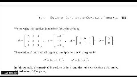 Solving equality constrained quadratic programming