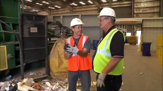Kids and Recycling (part 3) - How are recycled items bailed at a MRF? by Curiosity Quest Goes Green