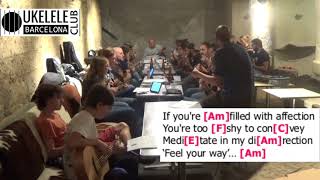 Video thumbnail of "You're the One that I Want - Grease - Barcelona Ukelele Club, play along with lyrics and chords"