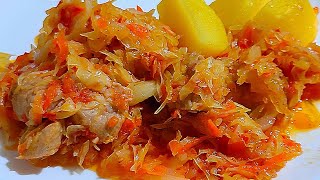 Тушеная КАПУСТА С МЯСОМ.💥 Ольгины Рецепты.