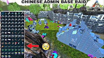 ARK MOBILE PVP / CHINESE ADMIN  BASE RAID 🔥 OP LOOT AND DINO IMPLANT