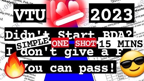 BDA - ONE SHOT👌 Best 15 MINS REVISION Video 💯SUPER TRICKS 2023 EXAM🤩🎯🔥🔥🔥 7SEM CSE ISE #vtu #2023