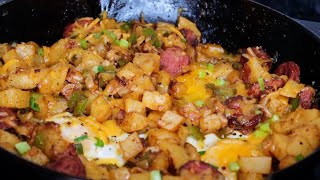 How To Make THE BEST Loaded Country Breakfast Skillet | One Pan Skillet Hash