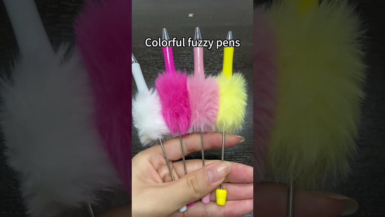 Fuzzy beaded pens 