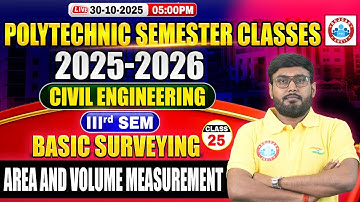 Polytechnic 3rd Semester Civil Engineering | Basic Surveying | Area & Volume Measurement | BTEUP