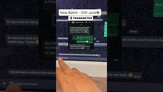 New ONLINE BATCH ➡️ 12th June | #trading #money #stocks #shortsviral