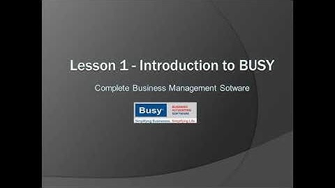 Lesson 1 - Introduction to BUSY - Hindi