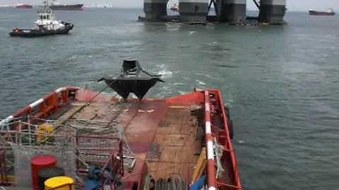Bruce anchor on aft deck Bluster