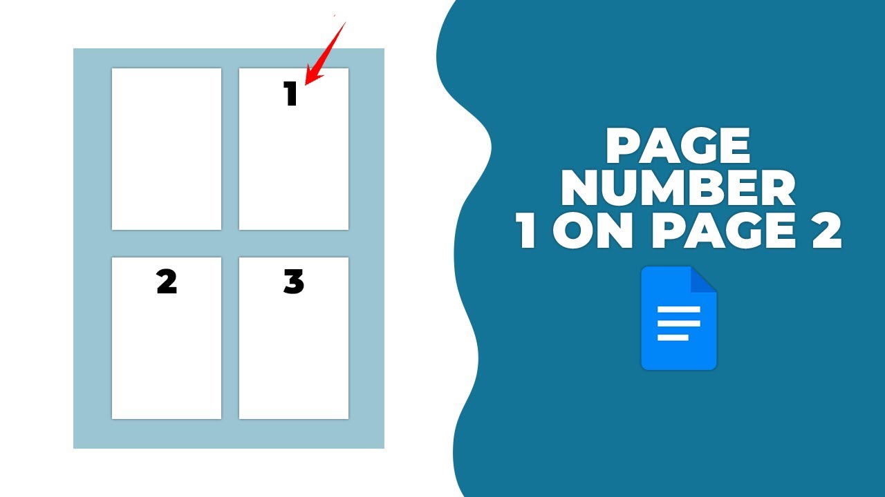 How to start page number 1 on page 2 in Google Docs
