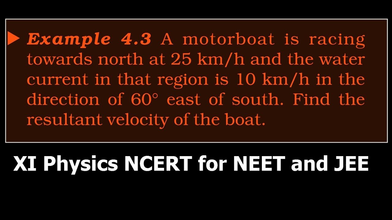 Reultant velocity NCERT example 4 3 - YouTube