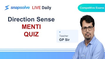 ⭕ Aptitude Building Series | Menti Quiz - Direction Sense | GP Sir | #Aptitude #Exams #Tricks