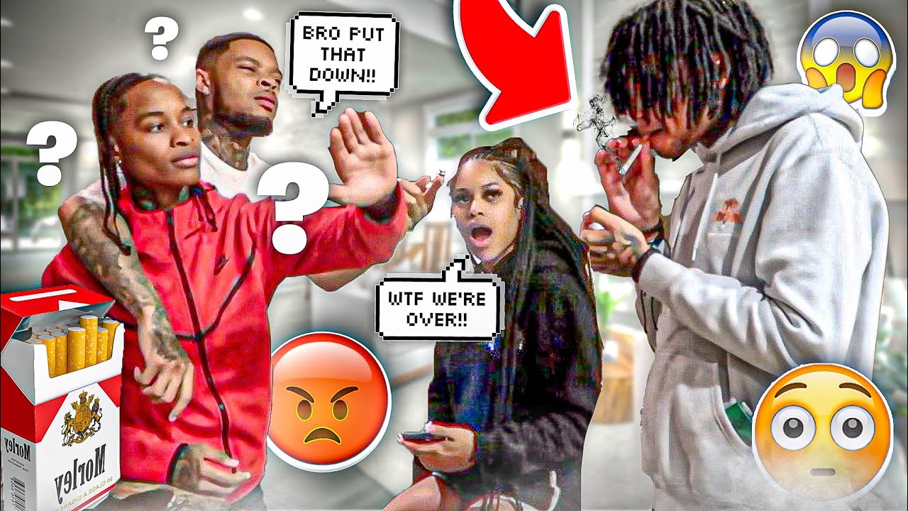 SMOKING CIGARETTES IN FRONT OF NUNI JAZZ AND AMVRR  PRANK !!!!! 🚬