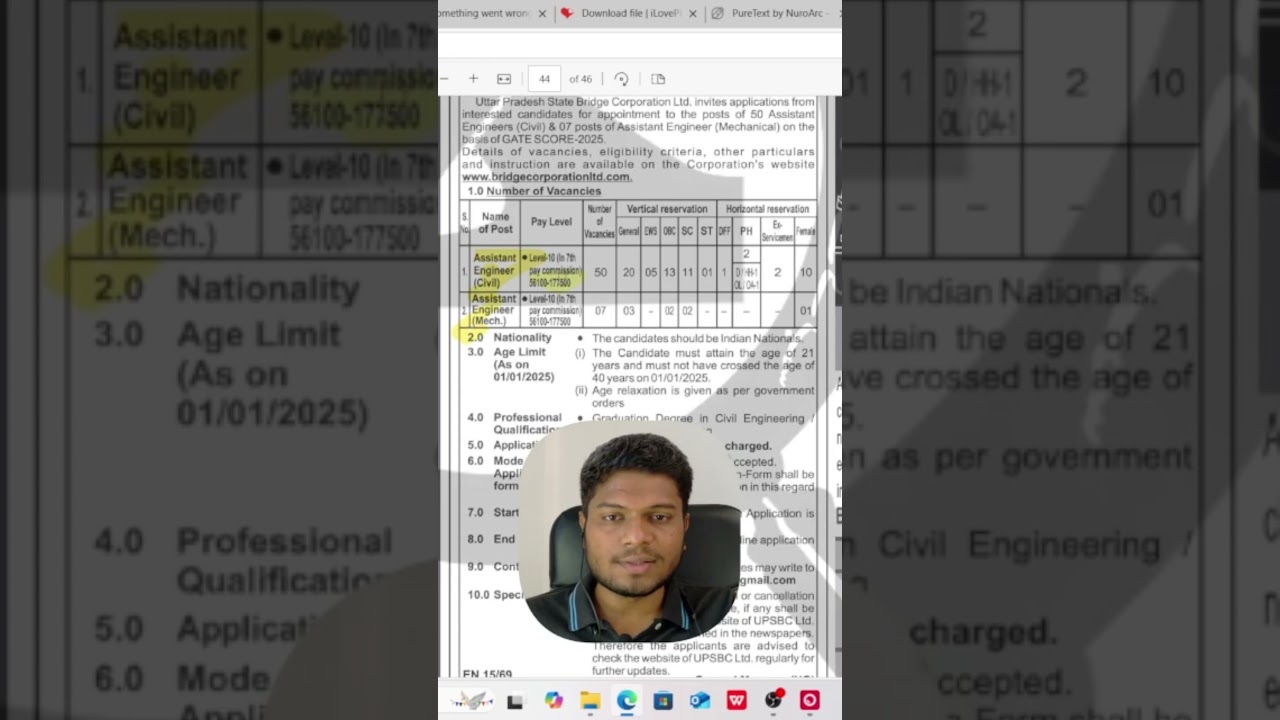 Day 11 📍"🔥 GATE 2025 Govt Jobs – 55 AE Posts in UP State Bridge Corp | No Exam | High Salary!"