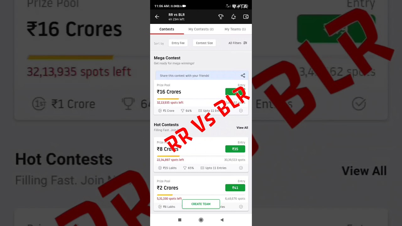 RR Vs BLR  DREAM 11 TEAM.