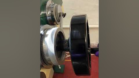 27. Earthslides: The Art of Thin sectioning. Stopping the temporary fine wheel grind on the machine.