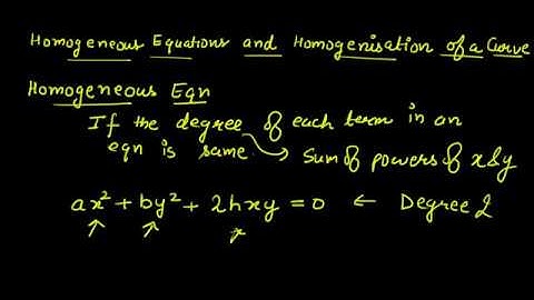 Homogeneous Equation in two degree | Pair of Straight Lines | IIT-JEE