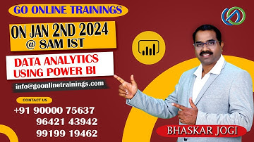 Power BI Online batch starts on January 2nd, 2024 @ 8 AM IST | Bhaskar Jogi | Go Online Trainings