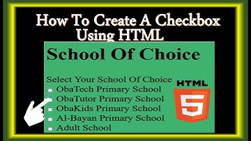 HTML Tutorials For Beginners | How To Create A Checkbox In HTML