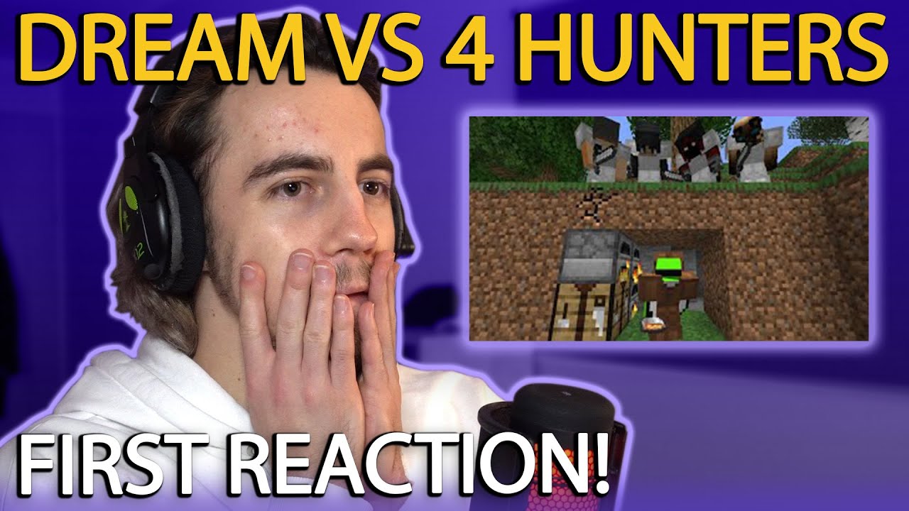 Tdot reacts to DREAM VS 4 HUNTERS! (Minecraft Speedrunner)