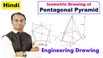 How to Draw Isometric View of Pentagonal Pyramid/ Isometric Drawing/ Engineering Drawing/ HINDI/ OMG