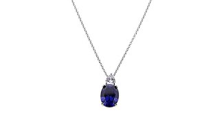 Absolute CZ Oval and MultiShape Pendant with 18' Chain