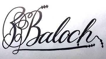 Baloch Name Signature Calligraphy Status | How to Cursive write with cut Marker #baloch @Baloch