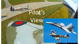 Hurricane, Spitfire, Mustang  with an F18 Hornet. Pilot's View.