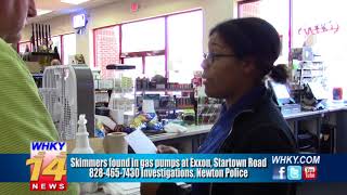 Skimmers found inside pumps at Exxon gas station, Newton NC