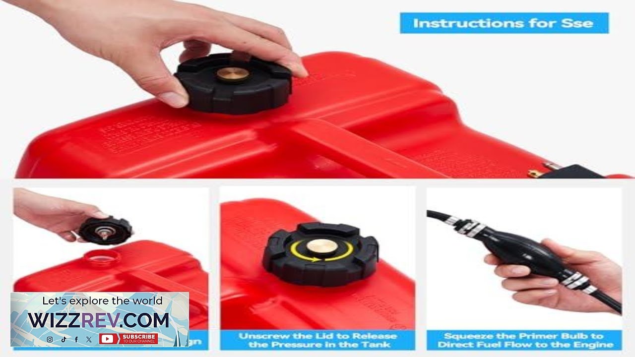 Garvee Marine Fuel Tank 3 Gallon Outboard Marine Portable Fuel Tank