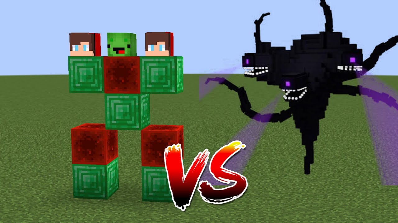 what if you create an JJ AND MIKEY GOLEM VS WITHER STORM in MINECRAFT ...