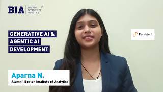 Aparna N. Placed as AI Solutions Engineer at Persistent After Generative AI Course at BIA